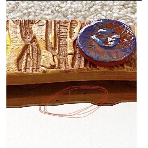 Tucson Santa Fe Accent Mirror Yellow Pueblo Sun Artisan Handmade Wall Boho - Picture 11 of 11